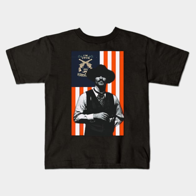 Doc Holiday: "I'm In My Prime." Tombstone, Movie, Retro with american flag Kids T-Shirt by valentinewords